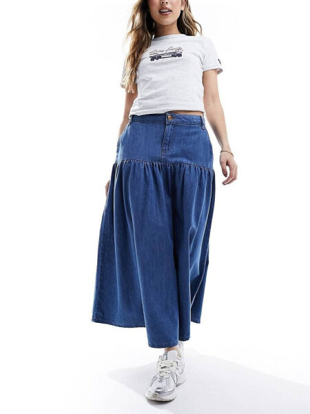 Nobody's Child Bamber full denim skirt in blue