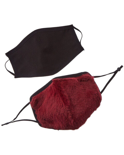 Adrienne Landau 2Pc Face Warmer & Cloth Face Mask Set Women's Red