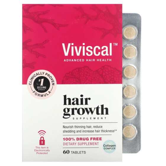 Витамины для здоровья кожи Viviscal Hair Growth Supplement, 60 таблеток