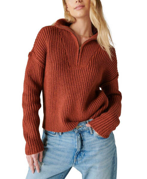 Women's Half-Zip Knit Pullover Sweater