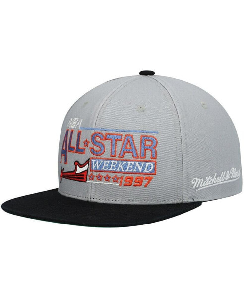 Men's Gray 1997 NBA All-Star Game Hardwood Classics Wordmark Snapback Hat