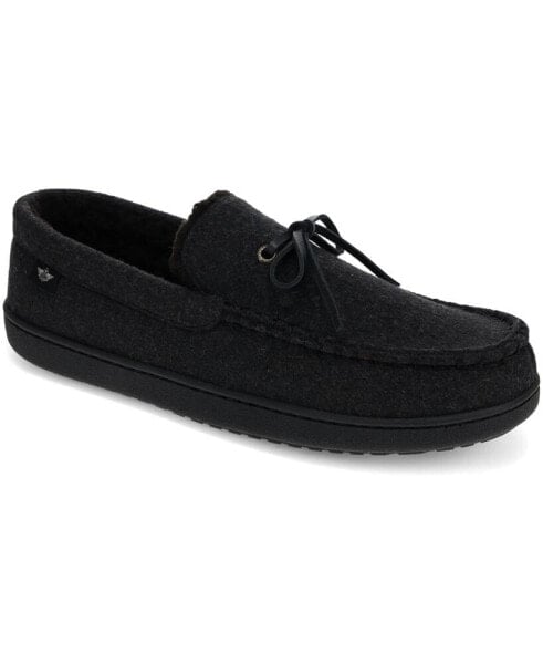 Men's Faux Wool Boater Moc Slip-On Slippers