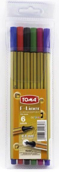 Ручка тонкая Toma Cienkopis F-Liner 0,4 мм/6 шт. (TO-344 Z 96)