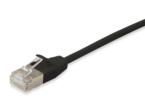 Equip Cat.6A F/FTP Slim Patch Cable - 0.25m - Black - 0.25 m - Cat6a - F/FTP (FFTP) - RJ-45 - RJ-45