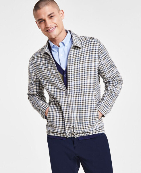 Men's Plaid Harrington Jacket, Created for Macy's