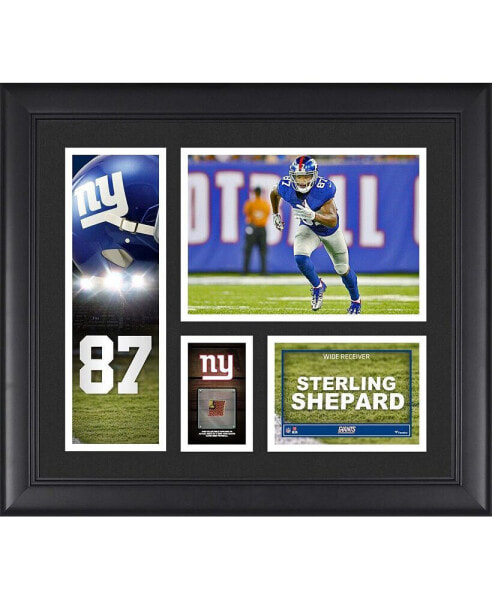 Sterling Shepard New York Giants Framed 15" x 17" Player Collage with a Piece of Game-Used Football