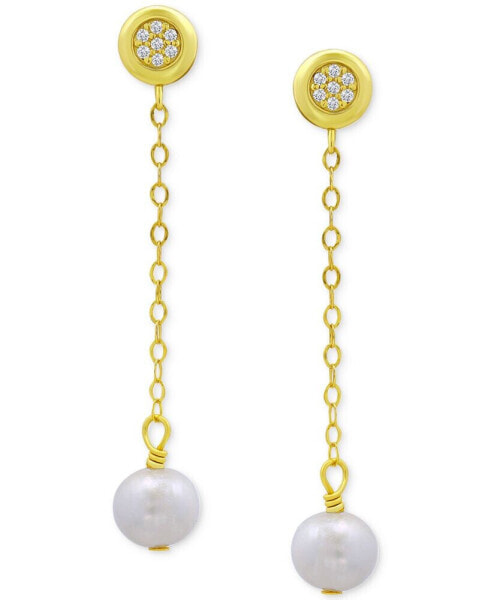 Серьги Giani Bernini Cultured Pearl & CZ Chain