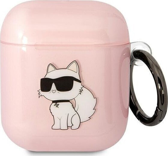 Karl Lagerfeld Karl Lagerfeld KLA2HNCHTCP Airpods 1/2 cover różowy/pink Ikonik Choupette