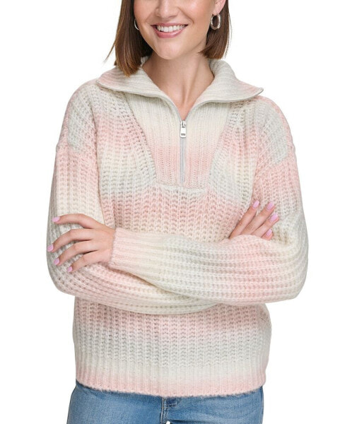 Women's Space-Dyed Half-Zip Sweater