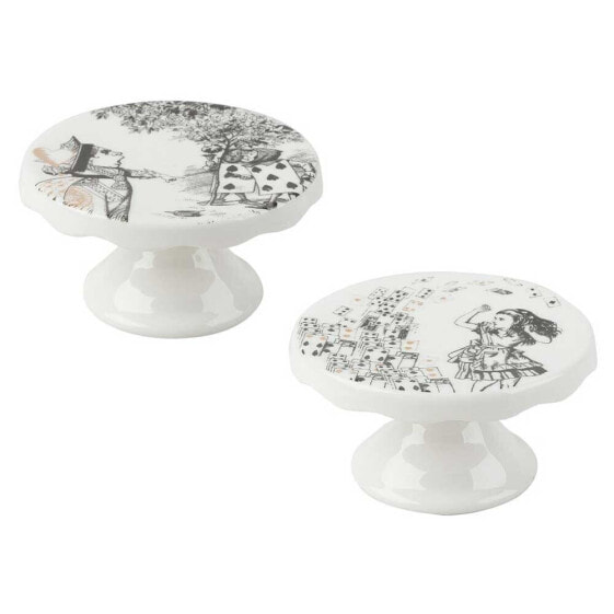 V AND A Alice In Wonderland Set of 2 Mini Cake Pedestals