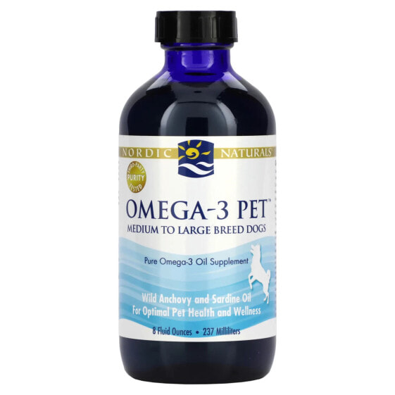 Витамин и добавка для собак Nordic Naturals Omega-3 Pet, для средних и крупных пород собак, 8 жидких унций (237 мл)