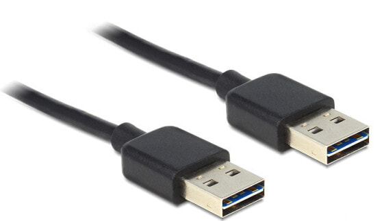 Delock 1m USB 2.0 A - 1 m - USB A - USB A - USB 2.0 - Male/Male - Black