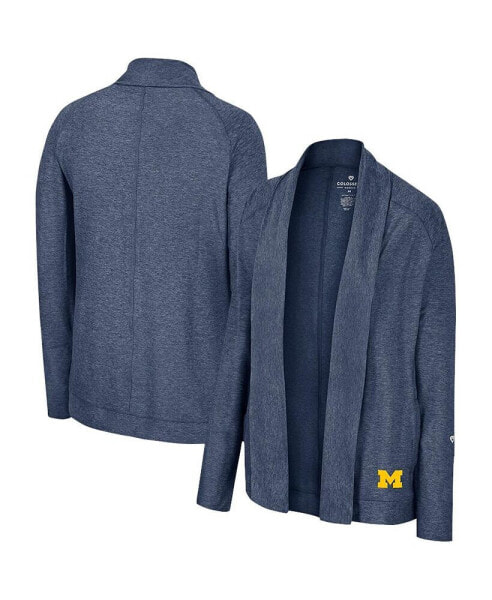 Women's Navy Michigan Wolverines Morningside Cardigan Sweater