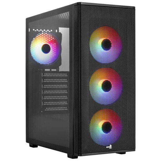 Aerocool Designer-G-BK-v2 ARGB Midi-Tower, Tempered Glass - schwarz