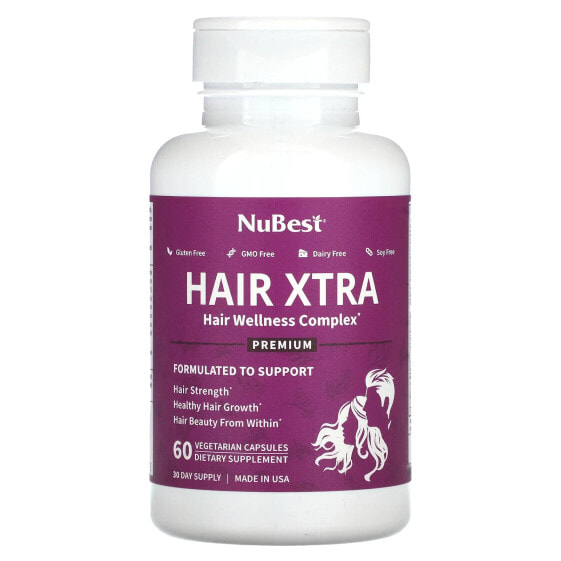 Витамины дополнительные NuBest Hair Xtra, 60 вегетарианских капсул