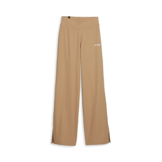 Puma Wide Leg Pants Womens Brown Casual Athletic Bottoms 53909864