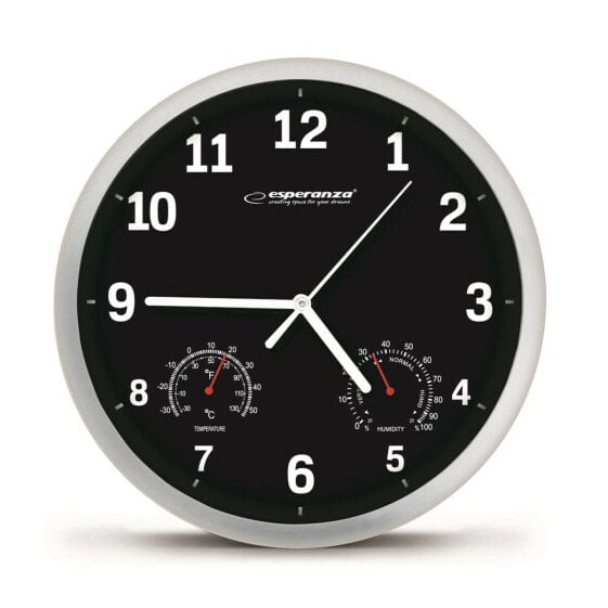 Настенное часы Esperanza EHC016K Чёрный Cтекло Пластик 25 cm