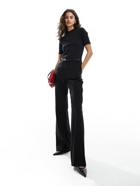 Mango jersey top tailored jumpsuit in black