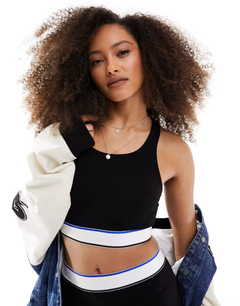 HUGO BLUE co-ord crop top in black