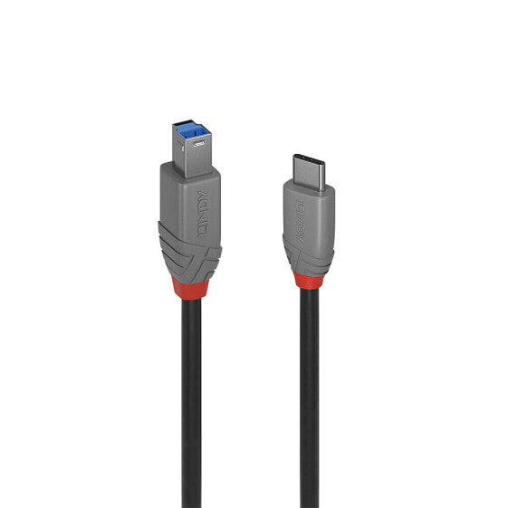 Кабель Lindy USB 3.2 Тип C к B - Anthra Line - 3 м - USB C - USB B - USB 3.2 Gen 1 (3.1 Gen 1) - 500 Мбит/с - черный.