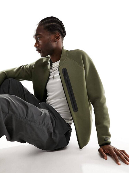 Nike Tech Fleece winter jacket khaki