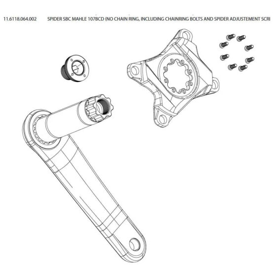 Запчасть велосипеда Шатун SRAM SBC Mahle Spider