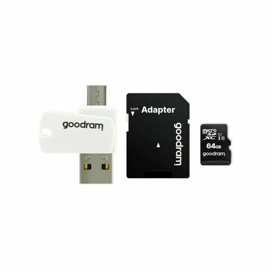 Карта памяти микро-SD с адаптером GoodRam M1A4 All in One Белый Чёрный 64 Гб