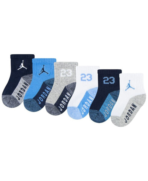 Baby and Toddler Boys Core Jumpman Ankle Socks, Pack of 6