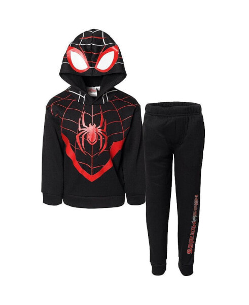 Boys Avengers Spider-Man Fleece Pullover Hoodie and Jogger and Pants Outfit Set to (2T - 18-20)