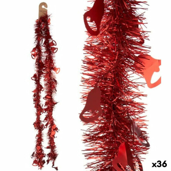 Christmas garland Tinsel Hoods Red Plastic 12 x 12 x 200 cm (36 Units)