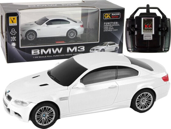 LeanToys Auto R/C BMW M3 Pilot Światła 1:28 Białe