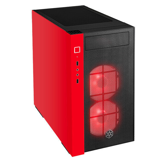 SilverStone RL08 - Tower - PC - Mesh,Steel,Tempered glass - Black,Red - Micro ATX,Mini-DTX,Mini-ITX - 16.8 cm