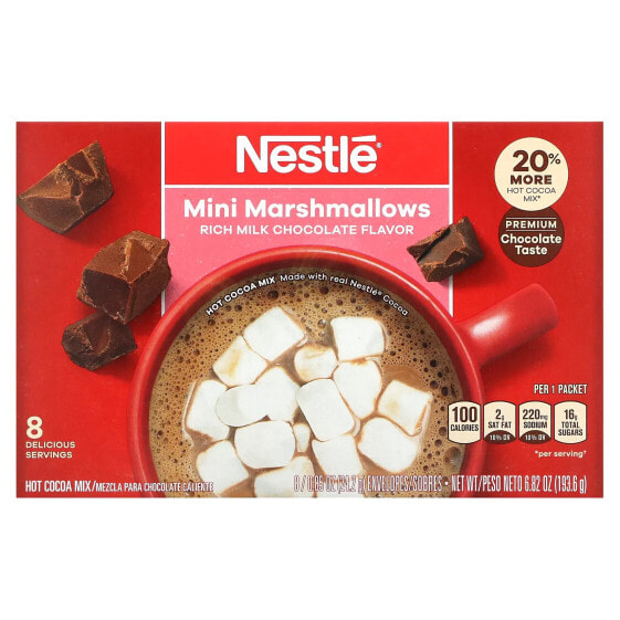 Горячий шоколад Nestle Hot Cocoa Mix Mini Marshmallows, Rich Milk Chocolate, 8 пакетиков
