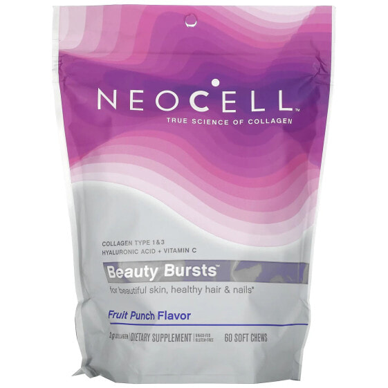 NeoCell, Collagen Beauty, фруктовый пунш, 1 г, 60 жевательных таблеток