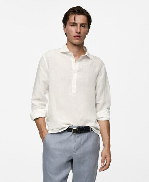 Men's Relaxed Fit Linen Shirt