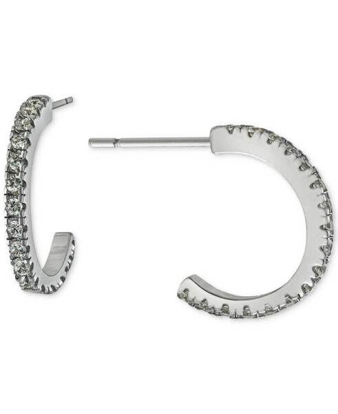 Cubic Zirconia Small Half Hoop Earrings, 0.55", Created for Macy's