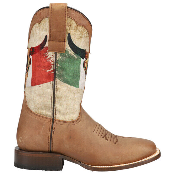 Ботинки мужские Roper Viva Mexico Square Toe Cowboy бежево-коричневые