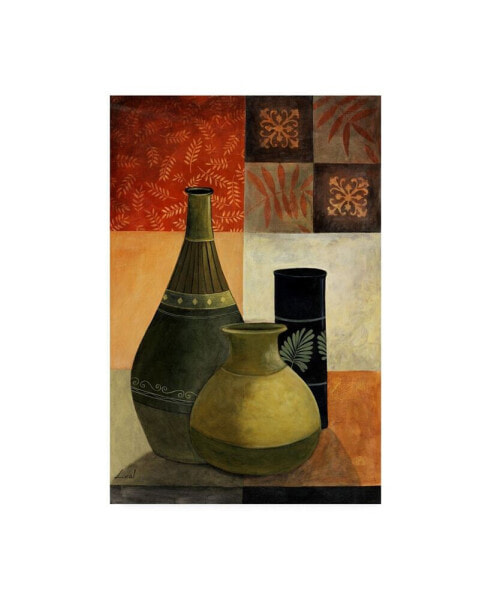 Pablo Esteban Vases Over Geometry 3 Canvas Art - 19.5" x 26"