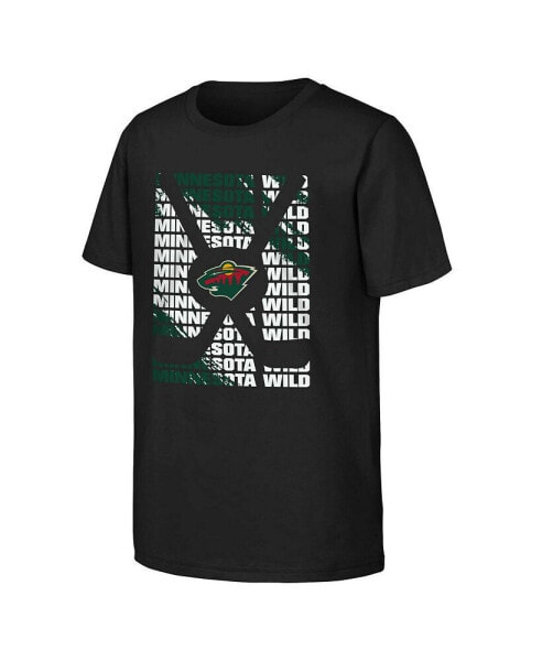 Big Boys Black Minnesota Wild Box T-shirt