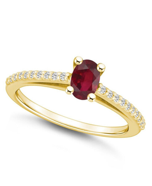 Ruby (5/8 Ct. t.w.) and Diamond (1/6 Ct. t.w.) Ring