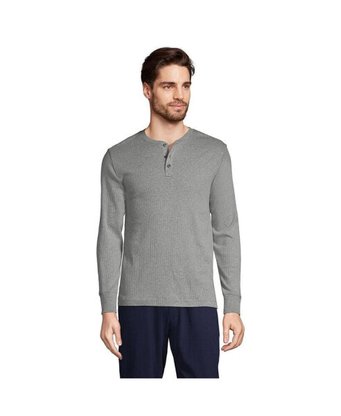 Men's Knit Rib Pajama Henley T-Shirt