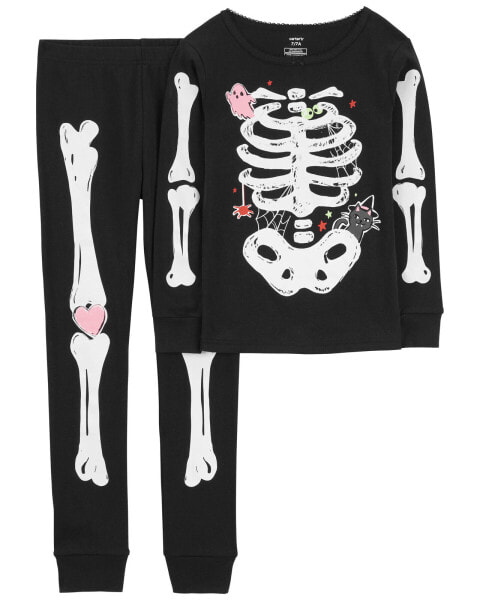 Kid 2-Piece Glow Halloween Skeleton 100% Snug Fit Cotton Pajamas 5