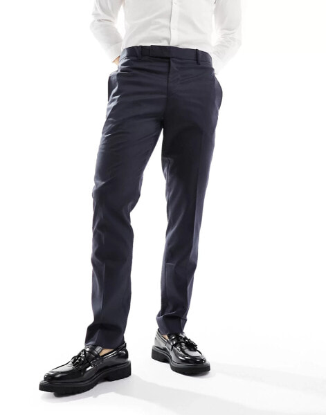 Bolongaro Trevor wedding plain skinny suit trousers in navy