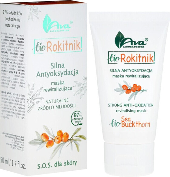 Revitalisierende und antioxidative Gesichtsmaske mit Bio Sanddorn