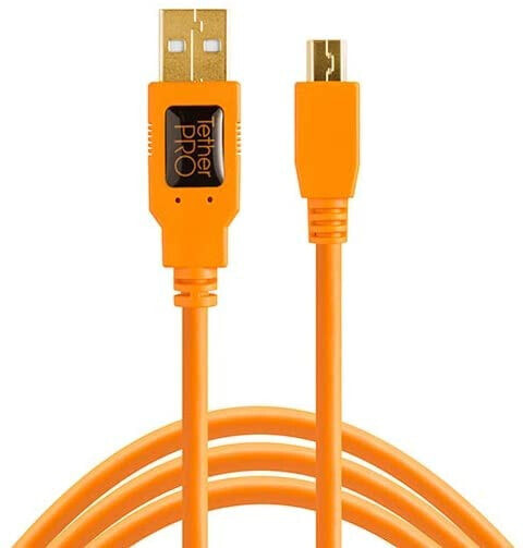 Tether Tools TetherPro cable, USB 2.0 A to MiniB 5 pin, USB cable, 4.6 m, orange [cu5451]