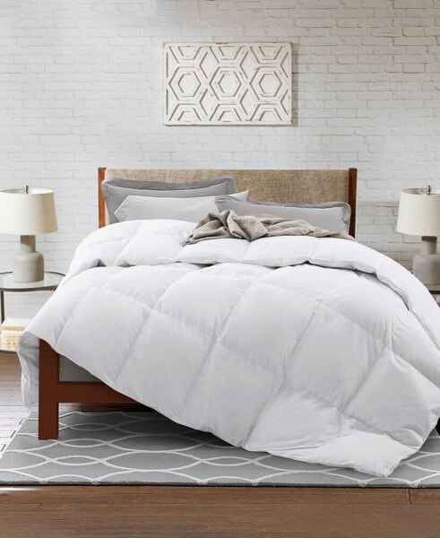 Heavyweight White Goose Feather and Fiber Comforter, Twin