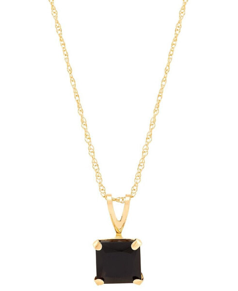Macy's onyx Square 18" Pendant Necklace in 14k Gold