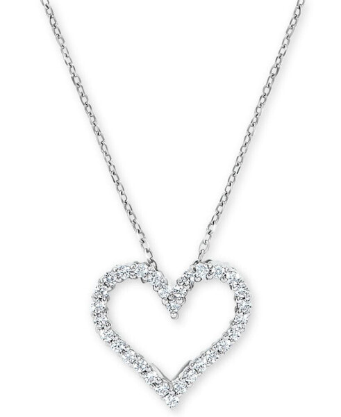 Macy's diamond Heart Pendant Necklace (1/4 ct. t.w.) in 14k White Gold