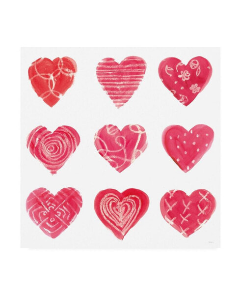 Sue Schlabach Hearts and More Hearts I Canvas Art - 15.5" x 21"