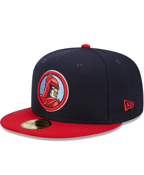 Men's Navy, Red Memphis Redbirds Marvel x Minor League 59FIFTY Fitted Hat